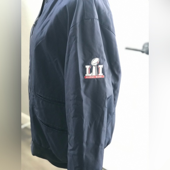 Super Bowl LI Men’s Bomber Style Jacket - Navy with Black Collar Detail, Zip Up - Picture 6 of 14